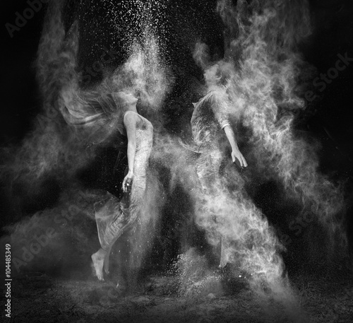 Ashes.photos of couple in mystical smoke photo