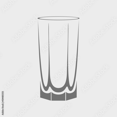 Vector empty drinking glass cup icon