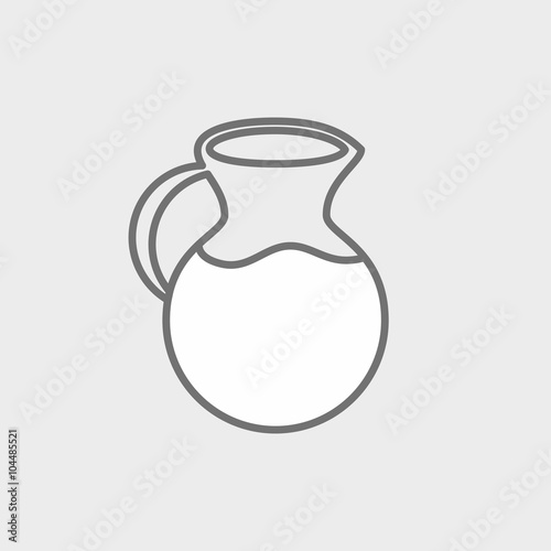 Jug with milk vector icon