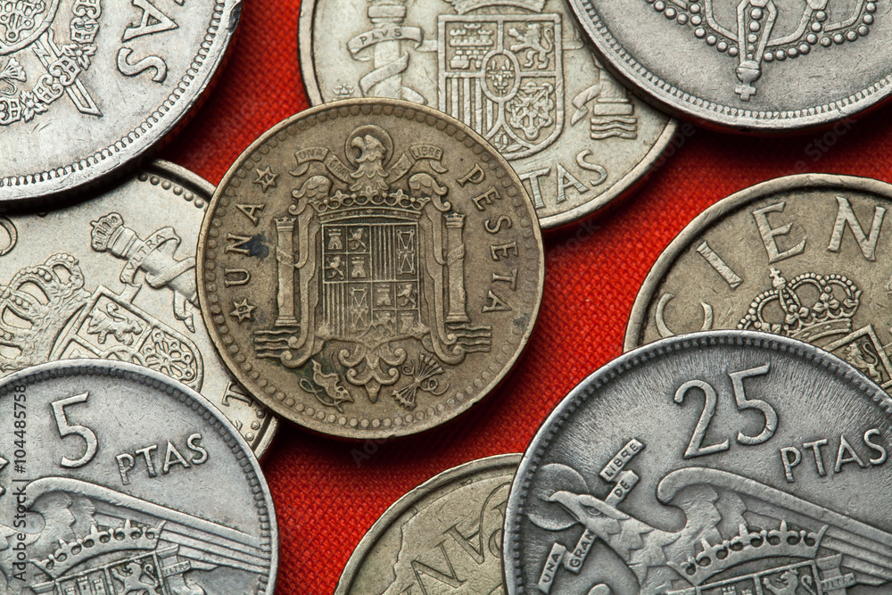 Coins of Spain. Spanish state emblem under Franco Coins of Spain. Spanish state emblem under Franco