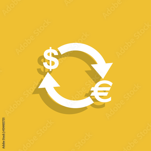 Money convert icon. Euro Dollar