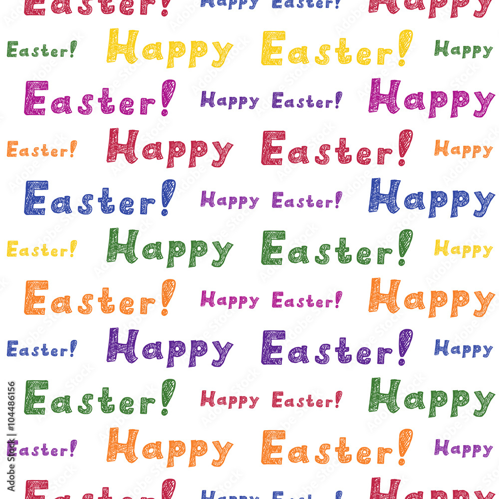 Seamless background of color happy Easter text Seamless background of color happy Easter text