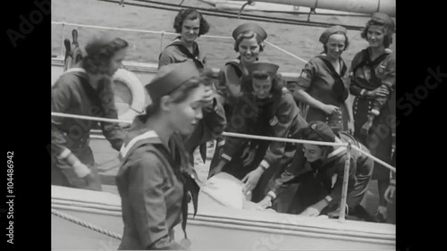 Girl scouts in New York go sailing in 1939. photo