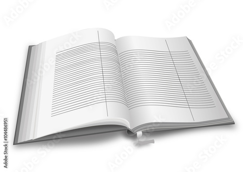 Terminkalender leer, offen, aufgeschlagen, 3d