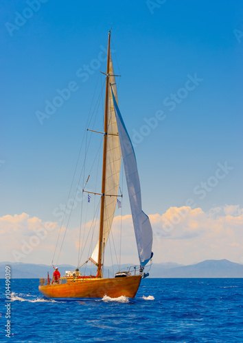 sailing in Spetses island in Greece