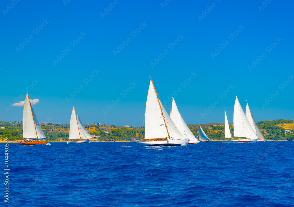 Naklejka premium sailing in Spetses island in Greece