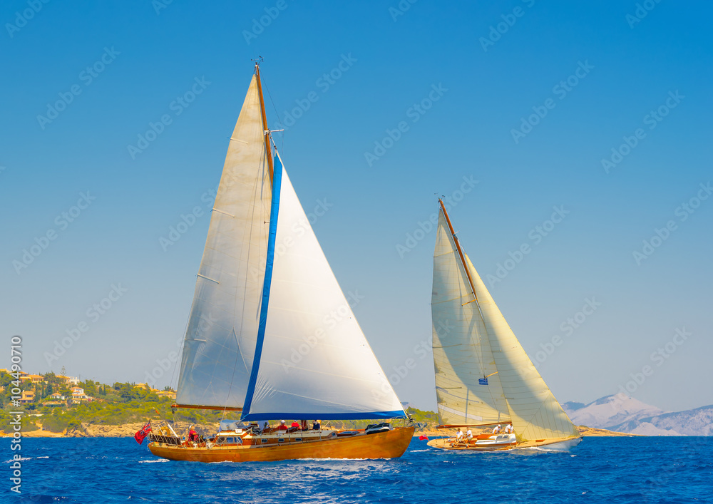 Fototapeta premium sailing in Spetses island in Greece