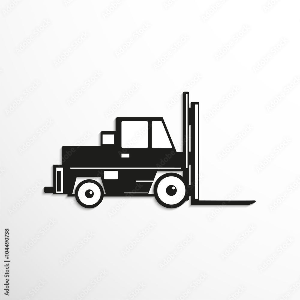 Construction machinery. Loader. Vector icon.