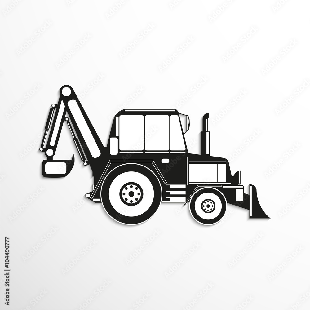 Construction machinery. Tractor. Vector icon. Construction machinery. Tractor. Vector icon.