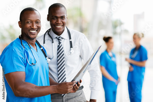african american medical workers working together