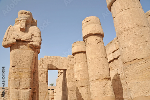 Columns and statues at Karnak Temple photo