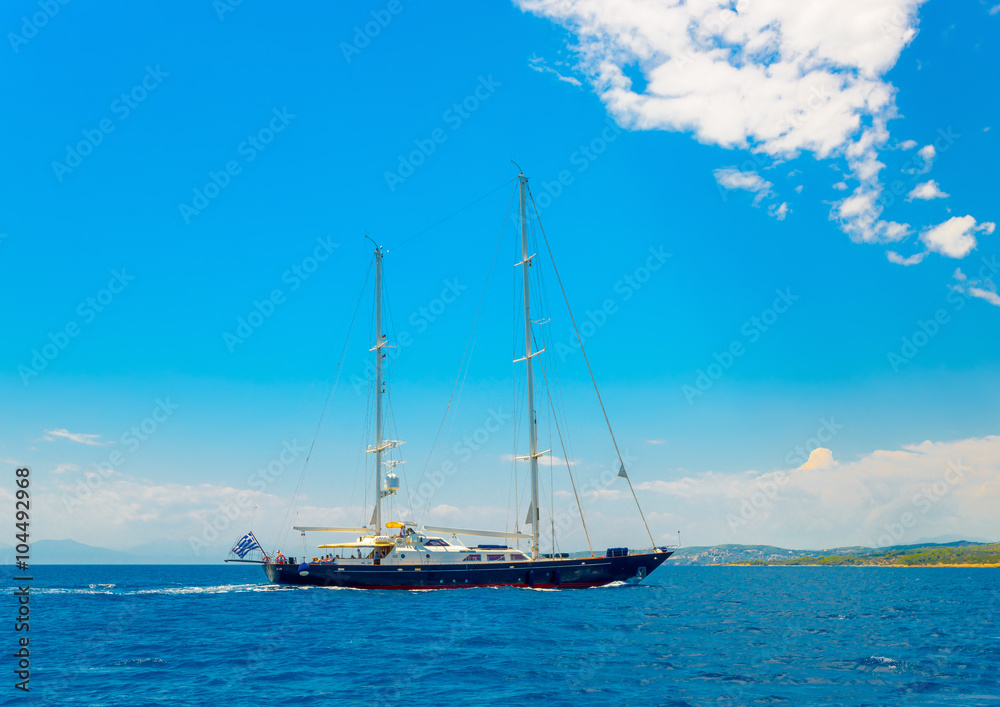 sailing in Spetses island in Greece