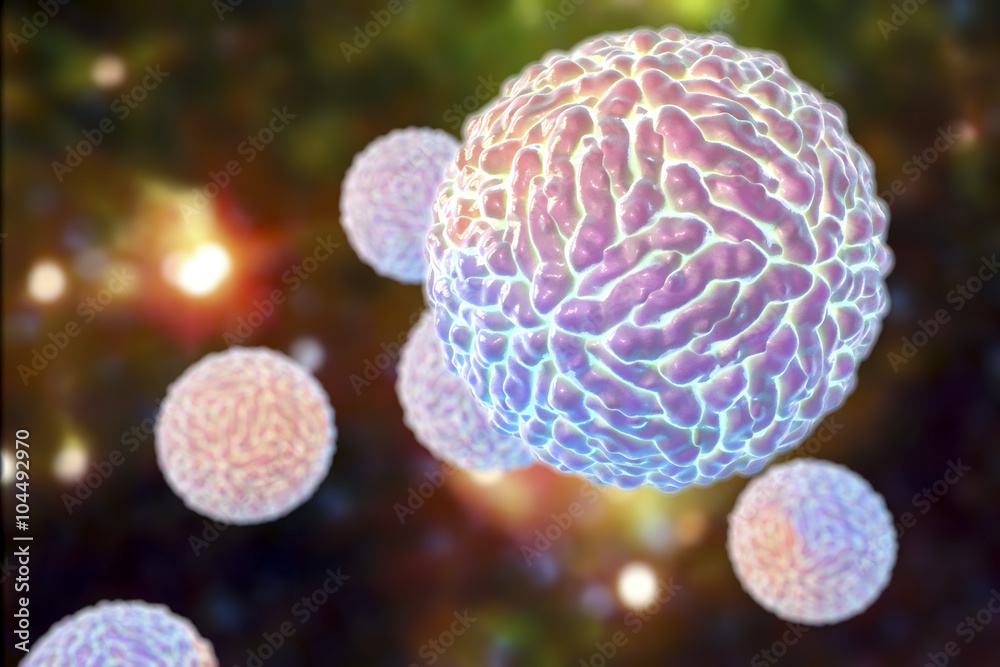 Zika viruses on colorful background, viruses which cause Zika fever found in Brazil and other tropical countries. Zika fever in pregnant women leads to microcephaly in fetus Zika viruses on colorful background, viruses which cause Zika fever found in Brazil and other tropical countries. Zika fever in pregnant women leads to microcephaly in fetus