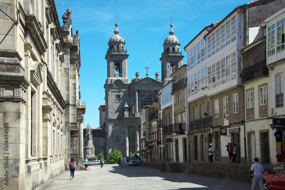 Blick auf Kirche San Francisco in Santiago de Compostela