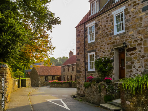 Old houses at the Guernsey Island, Channel Islands