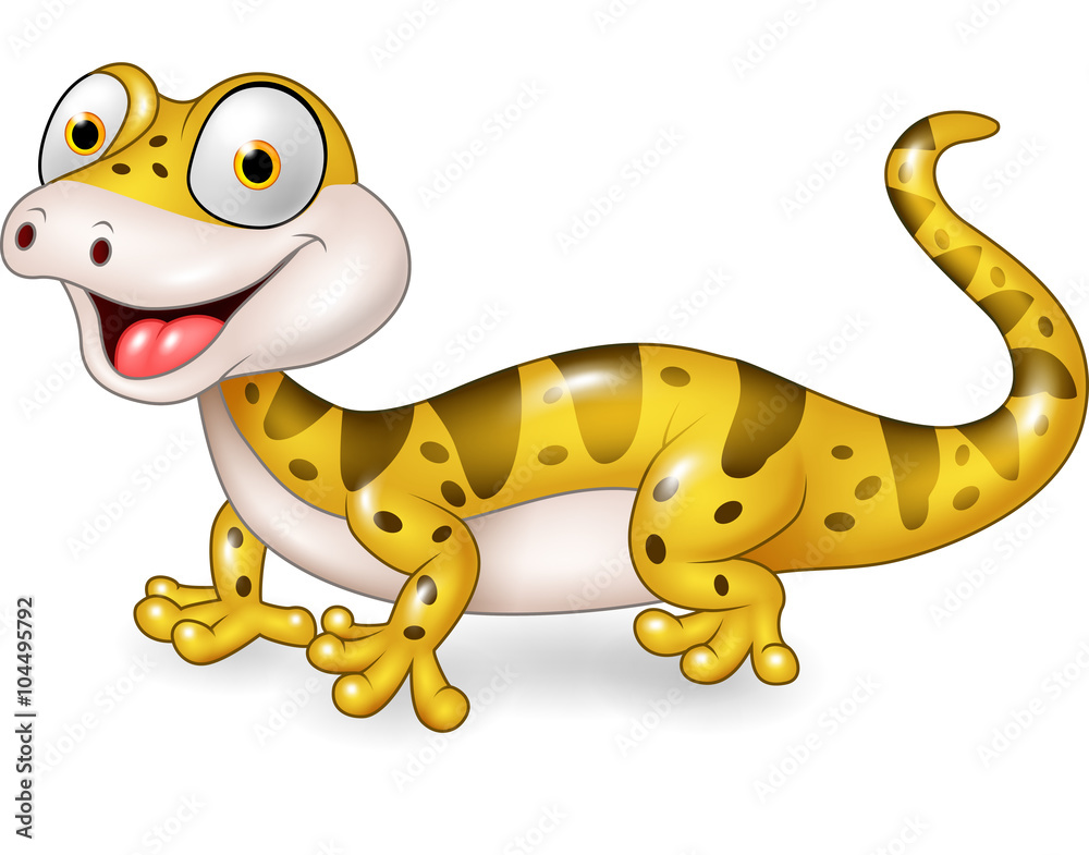 Fototapeta premium Cute lizard posing isolated on white background