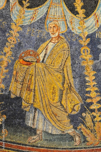 Ancient roman mosaic of the Apostle Peter
