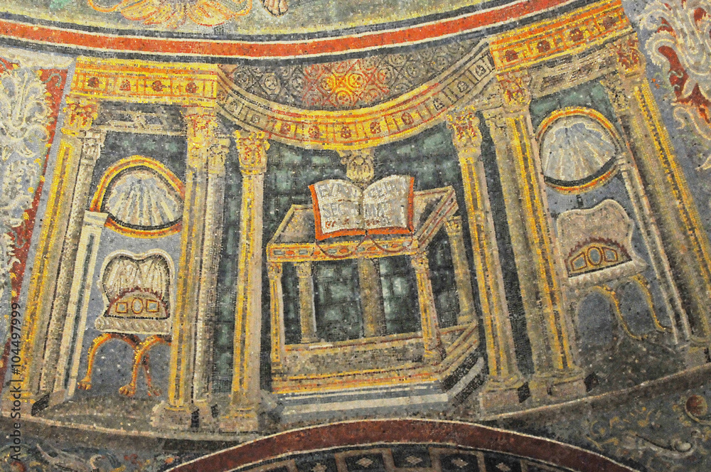 Ancient roman mosaic of Matthew's Gospel