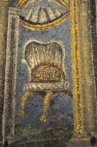 ancient roman mosaic of a chair