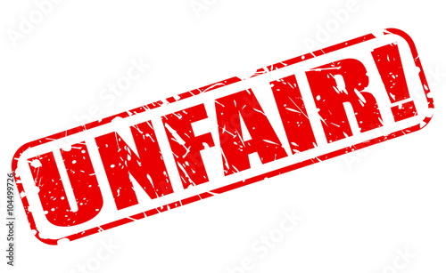 UNFAIR red stamp text
