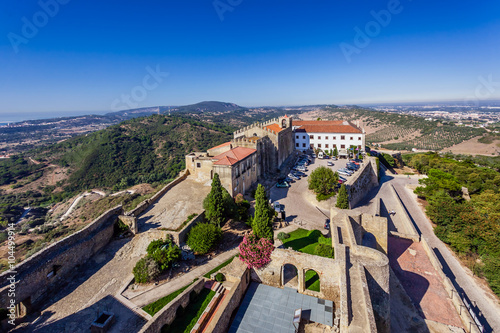 Palmela, Portugal. Capelo House, the Historical Hotel and Santa Maria Church ruins, inside the Palmela Castle. photo