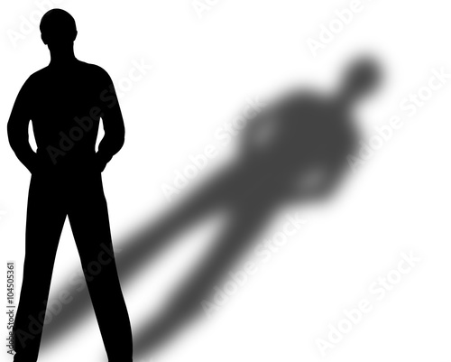 standing man with a shadow 