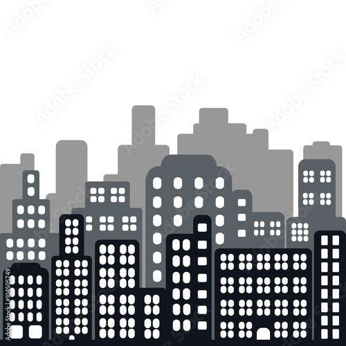 Seamless vector illustration of city in flat style