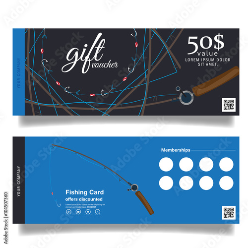 Gift Voucher Template, Fishing Card Memberships
