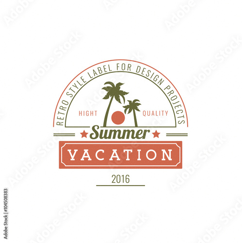 Vacation Hand Drawn Design Element in Vintage Style for Logotype
