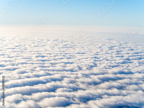 Aerial view of stratocumulus clouds
