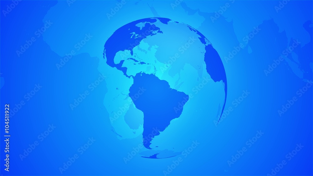 Looping blue globe, breaking news style, with south world background. Looping blue globe, breaking news style, with south world background.