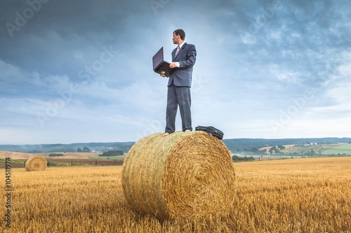 Contemporary businessman farmer in the landscape © fotoluk1983