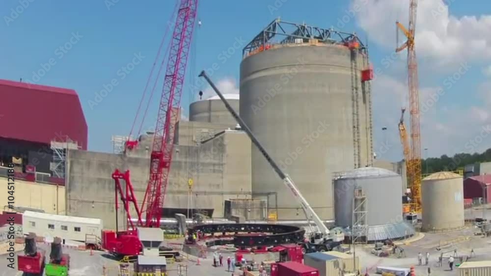 Time lapse of a nuclear power plant being built. Sequoyah, Tennessee.
