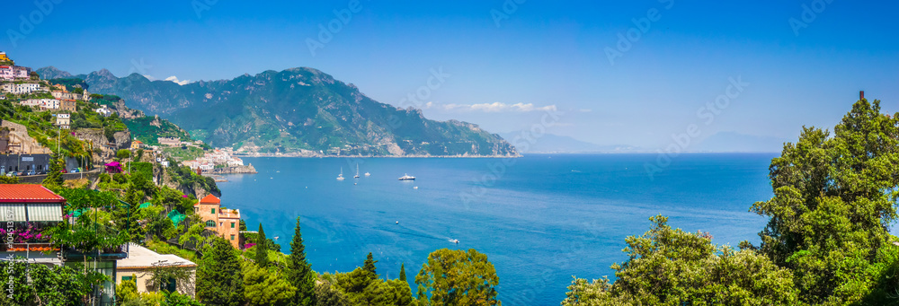 Postcard view of Amalfi Coast, Campania, Italy