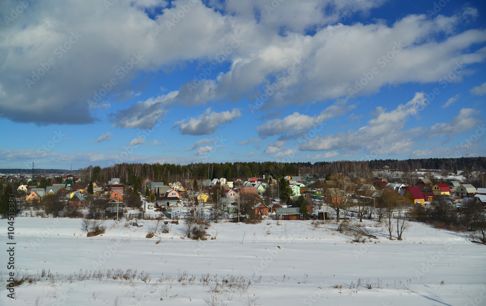  small village in Solnechnogorsk district of Moscow region in winter