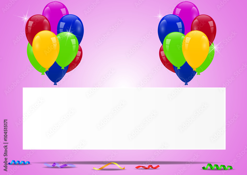 Birthday balloons with blank sign