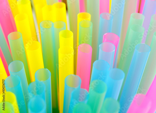 Cocktail Multicolored plastic tubes.