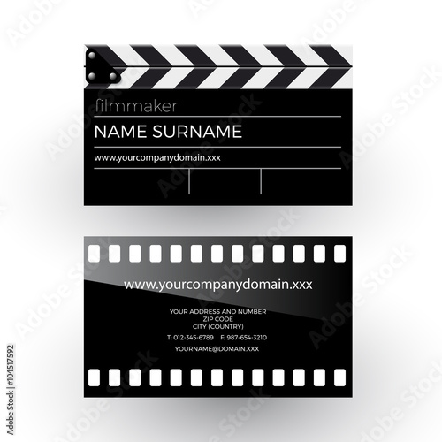 Vector abstract clapperboard and movie film, filmmaker concept.