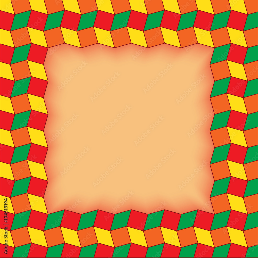 Obraz premium Decorative text or photo frame of rhombus and square shapes