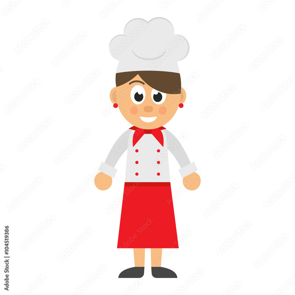 cartoon woman chef