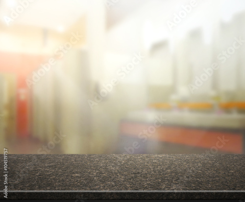 Table Top And Blur Interior of Background