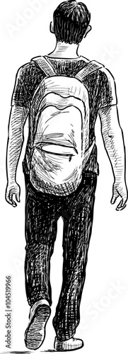 young man with a backpack