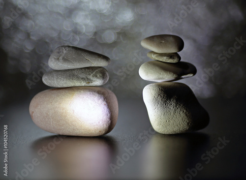 Zen stones for meditation on a black background