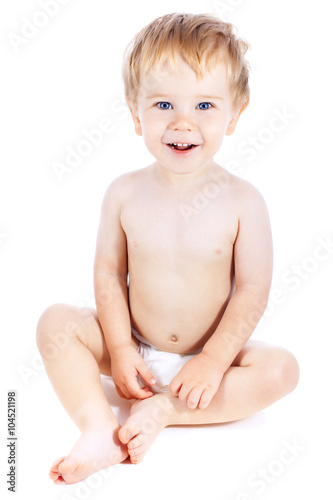 Toddler blond and blue eyes boy child 