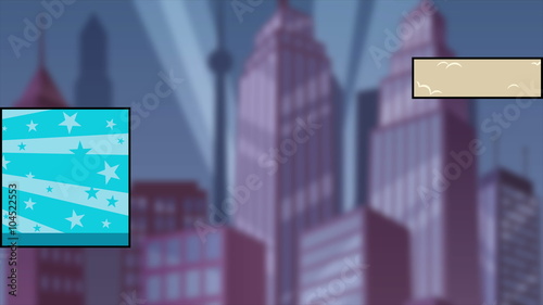 Superhero Comicbook Intro: Looping animation with comic book superhero pictures.