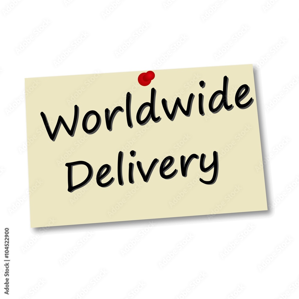 Reminder worldwide delivery with shadow Reminder worldwide delivery with shadow