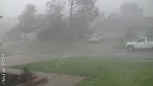 A large storm produces hail and heavy rain.