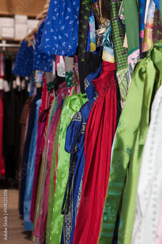 Traditional Bavarian dress in shop prepared © gornostaj