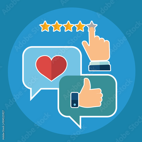 Vector set of customer service in flat style - feedback, survey and support