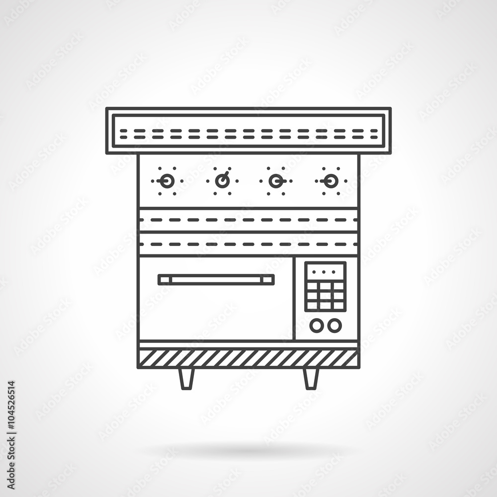 Multi oven flat line design vector icon Multi oven flat line design vector icon